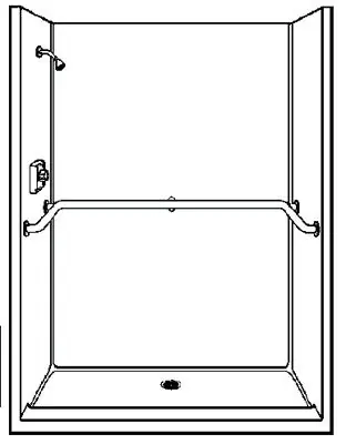 Praxis HS760W/RHSEAT 60 Shower with Fold-Down Seat on Right