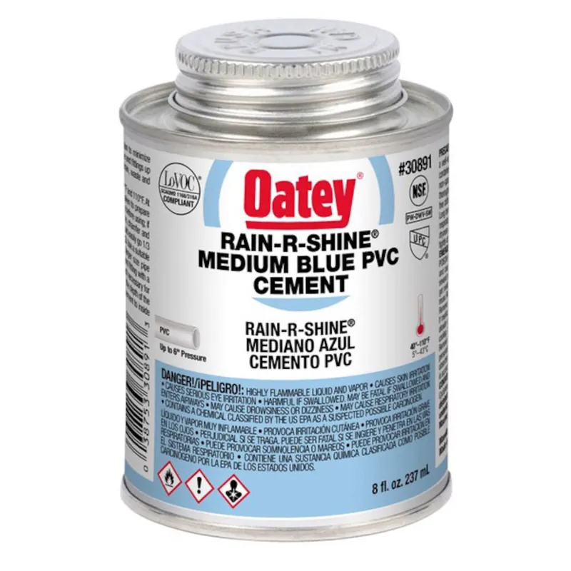 Oatey OAT-30891 Rain-R-Shine PVC Cement - Blue - 8 oz