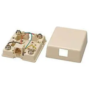 Allen Tel AT468-6 Modular Surface Jack 6-Conductor Ivory