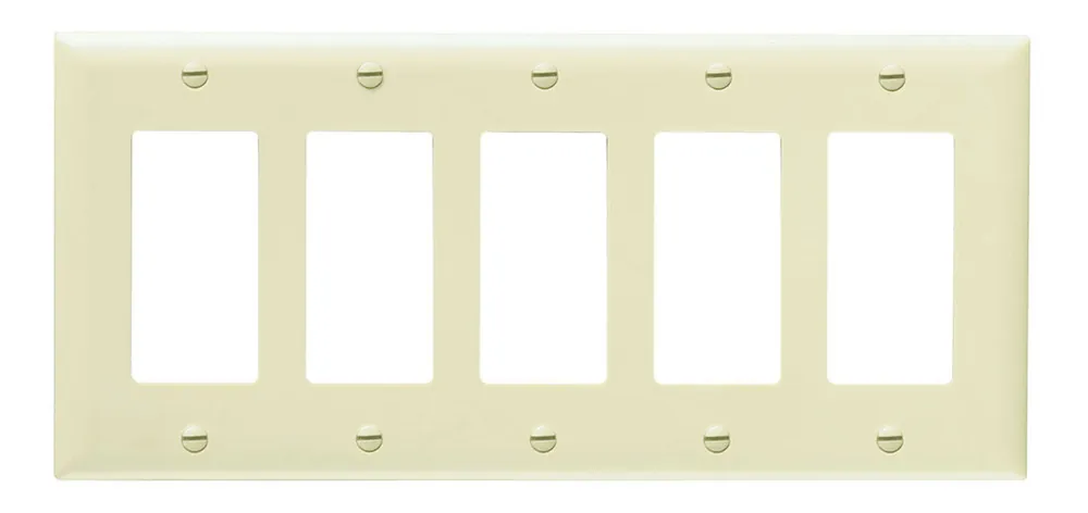 Pass & Seymour TP265 5Gang Wall Plate Decorator Nylon Standard - Brown