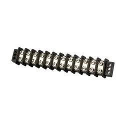 NSI Industries TB3096-12 600 Volt 30 Amp #8 Stud Black Glass Filled Polyester 12-Circuit Double Row Terminal Block