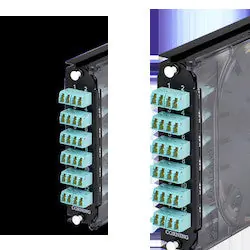 Corning CCH-CS24-AD-P00TE CCH Pigtail Splice Cassette 24 F LC Duplex Shuttered 50 um Multimode OM3