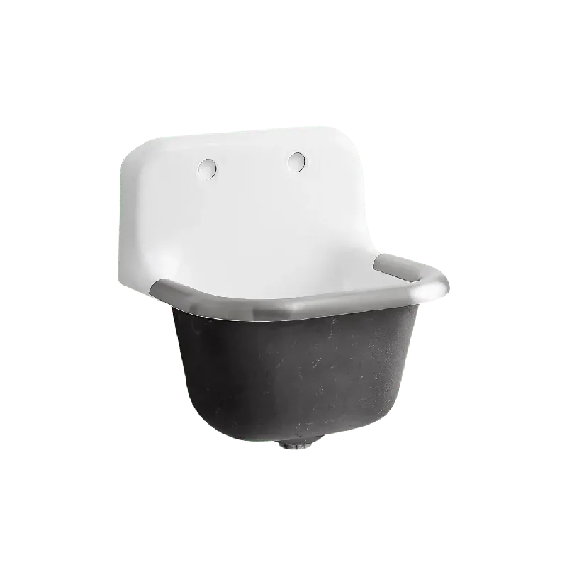 Kohler K-6716-0 Bannon Single-Bowl Cast Iron Wall Mounted Or P-Trap Mounted Service Sink