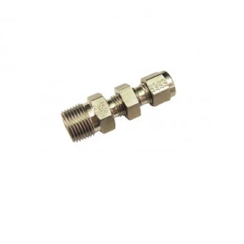 TYLOK B-4-DBHMP-4 Brass 1/4 CBC Tube Bulkhead x 1/4 MNPT Straight