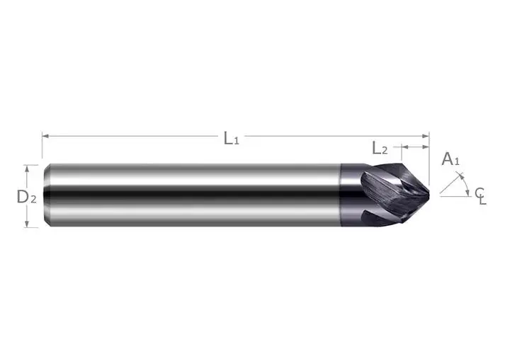 Harvey Tool 859716-C3 1/4 Diameter Chamfer Cutter 45 Degree