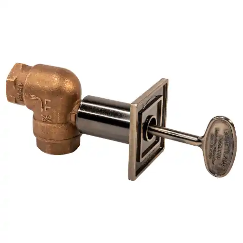 Blue Flame BVL3L.04SQ Quarter-Turn Angled 3/4 inch Gas Valve Kit -300,000 BTU, Antique Brass Finish