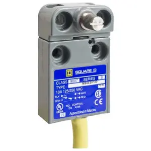 Telemecanique Sensors 9007MS04S0300 Limit Switch 9007ML Miniature Rotary Lever Arm 10A at 240VAC 1NO/1NC 9 Feet of Cable NEMA 4 6 6P 12 13