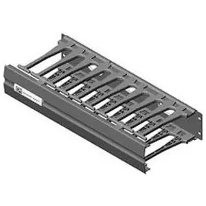 Motive 35431-702 Cable Manager with Cable Pass-Through Ports Horizontal Double-Sided 2U x 19 W x 8.2 in. D Black