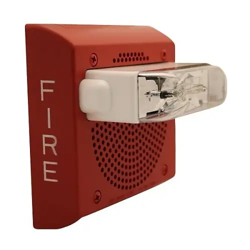 Eaton ET70WP-2475W-FR Horn Strobe Speaker, Wall Mount, Weatherproof, 24VDC, 75 cd, Red