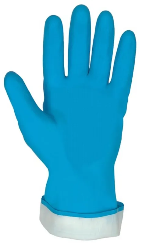 MCR Safety MCRSA-5280B MCR Safety 5280B 5290B Industrial Grade Chemical-Resistant Gloves M Paired Hand Latex Blue Flock Lining Resists Chemical