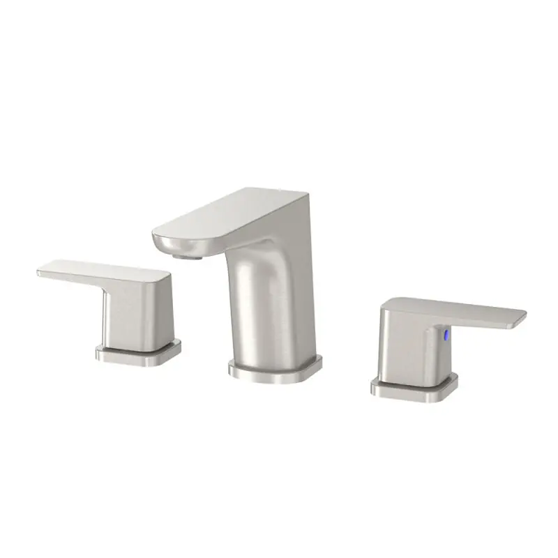 Mainline NT2418-PUBN Mainline Nitrux Brushed Nickel 3 Hole Widespread Deck Mount Double Lever Handle Bathroom Faucet