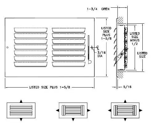 AirMate 603M_08X04-W supply register 8 x 4