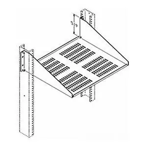 Chatsworth 40117-719 Single-Sided Rack Shelf Aluminum Vented Compatible with 19 in. Racks Black