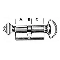 KABA ILCO CORP 52225SC-03-OB Cylinder Lock Turn Knob Profile 0-Bitted SC Keyway 5-Pin