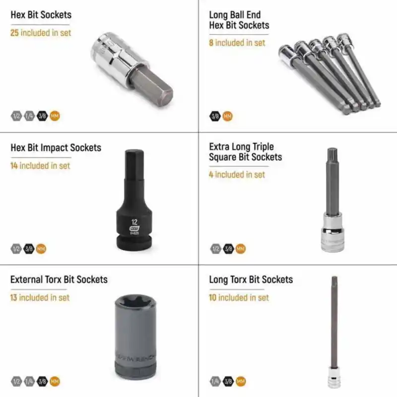 GEARWRENCH GWMSBSKCBMM Bit Socket Set