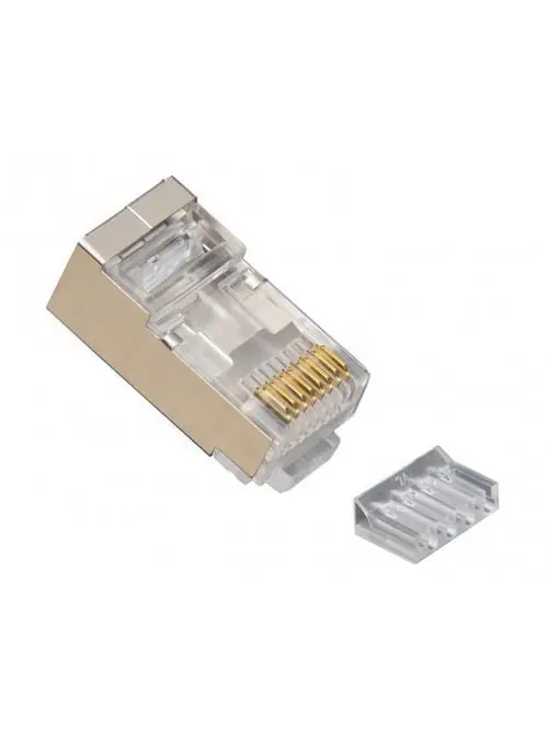 Platinum Tools 106208C RJ45 (8P8C) Shielded CAT6 Connector with Liner, Round Solid, 10-Pack