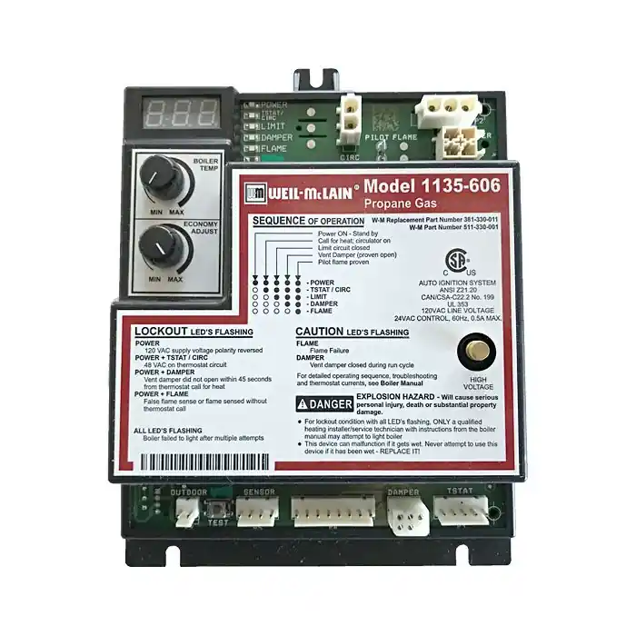 WEIL McLAIN 381-330-011 CGA Series 2 Boiler Ignition Control Module With Limit Control Propane Gas