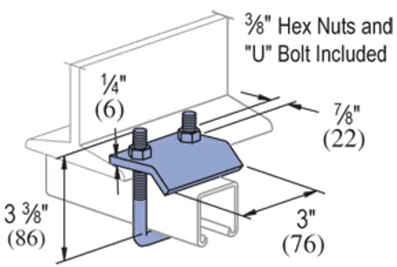 Multiple PS-2651-T1-EG Window Beam Clamp 1 5/8in-7/8in Strut