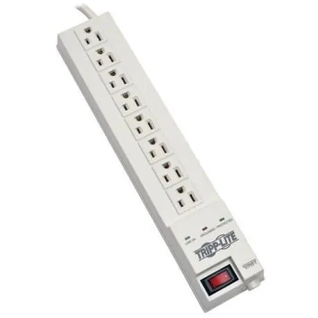 Tripp Lite SK6-6/SPIKEBAR Surge Protector With Right-Angle Plug 120 VAC 15 A 8 Outlets 8 ft L Cord
