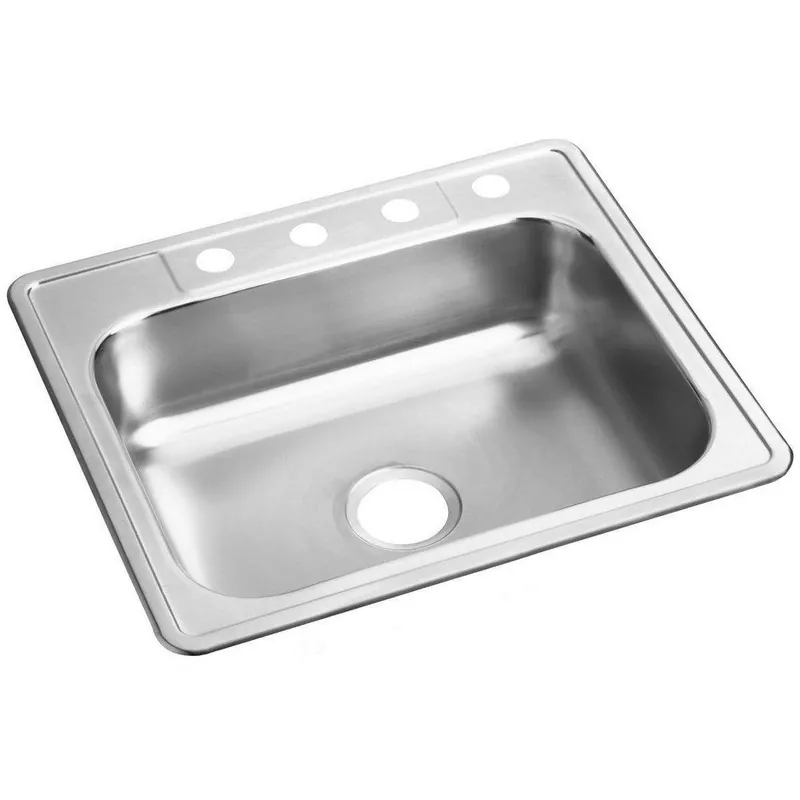 Dayton D125214 Dayton Classic 25 x 21-1/4 in. 4 Hole Stainless Steel Single Bowl Drop-in Sink