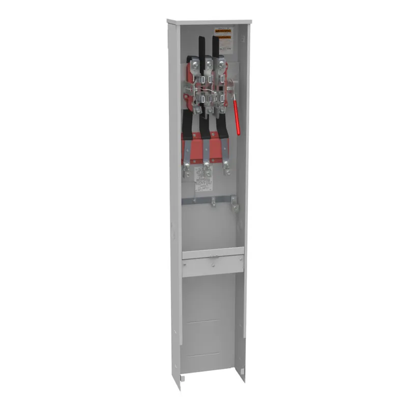 Milbank U9107-O-WI Single Position Meter Socket with Pedestal 200 Amp 3 Phase Ringless Lever 7 Term UG 600V