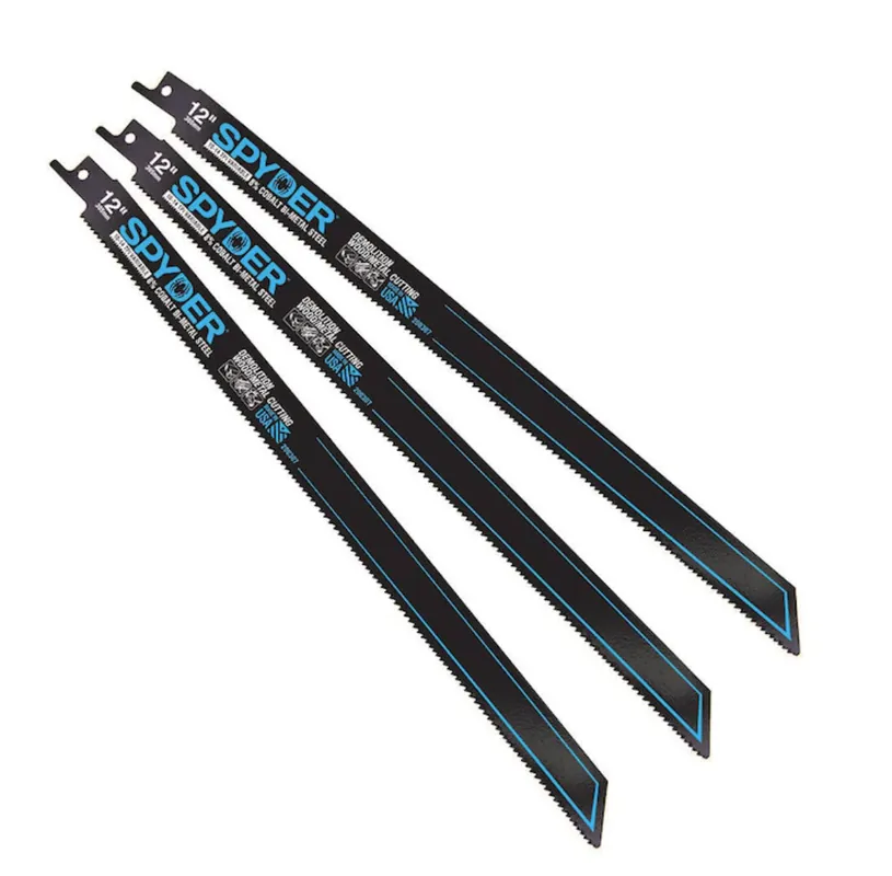 SM Products 200307 Black Thick Metal Cutting Reciprocating Saw Blade Set, 3 Pieces, Bi-metal