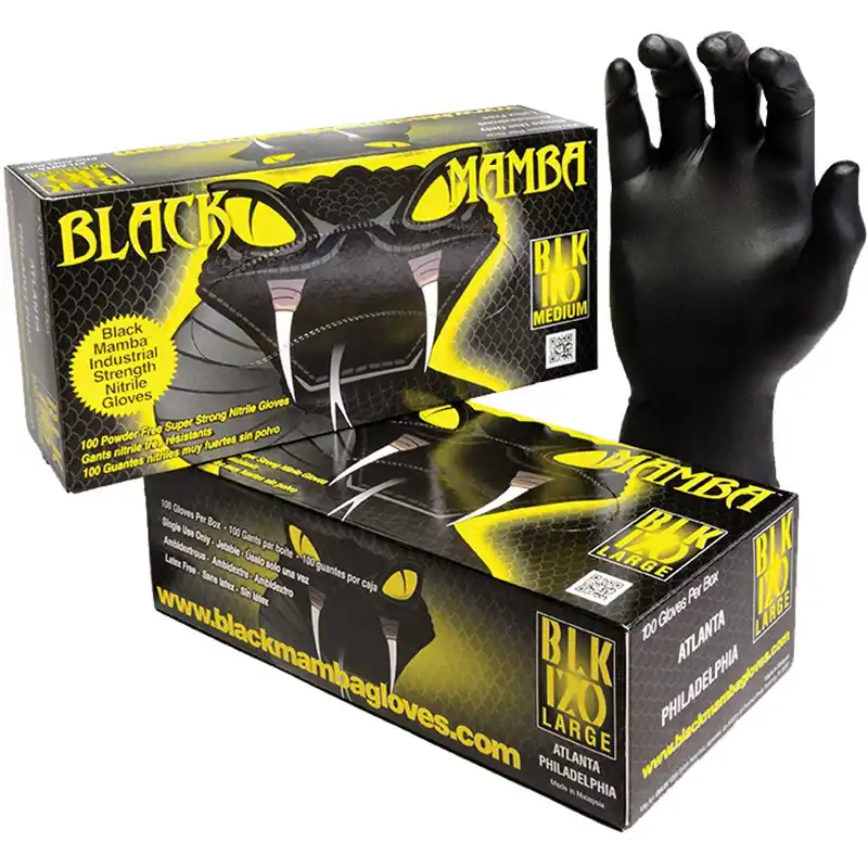 Black Mamba BLK-100-CMC Disposable Nitrile Gloves Small