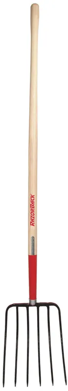 AMES TRUE TEMPER INC 74124 Razor-Back 6 Tine Manure Fork Forged With Wood Handle