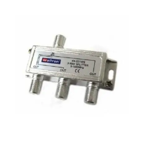 Weltron 44-031WS Coaxial Cable Connector, DC Power Passive 1 x 3 Splitter 1GHz