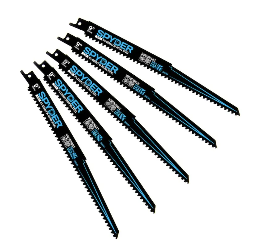 SM Products 200304 Black Wood/Nail Embedded Cutting Reciprocating Saw Blade Set, Power, 5 Pieces