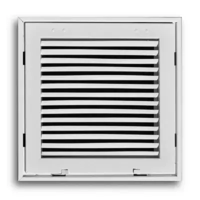 TRUAIRE 29010X10 10 inch x 10 inch White Steel Fixed Bar Return Air Filter Grille