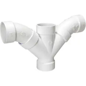 Mueller 06035 Streamline Double Combination Reducing Wye and 1/8 Bend PVC 3 x 2 in SCH 40/STD