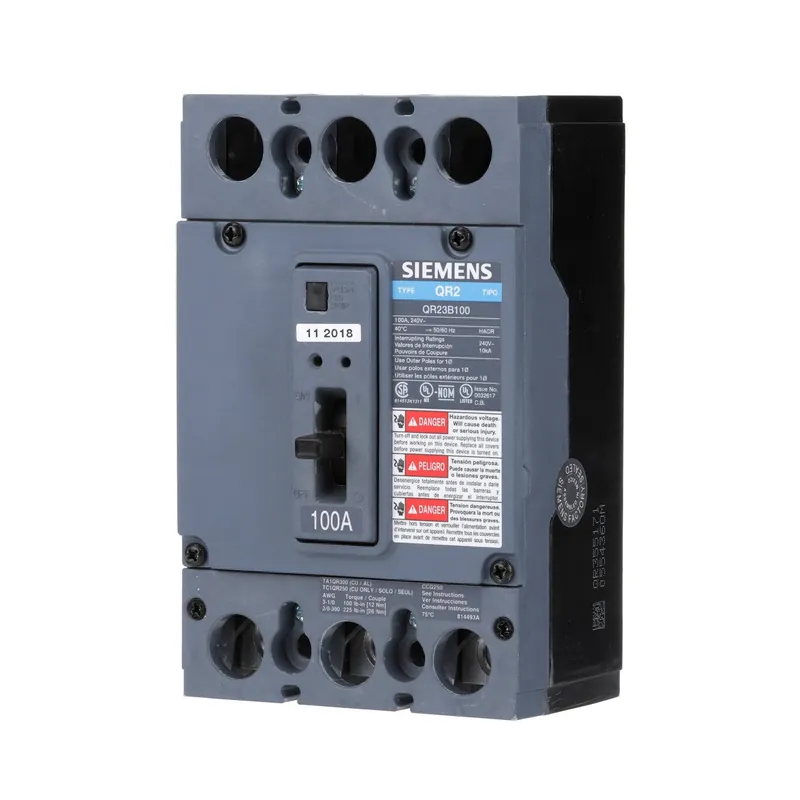 Siemens QR23B100 Low Voltage Molded Case Circuit Breaker 100A 3-Pole
