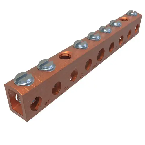 ECM Industries D167-6 ILS 6TAP Copper Ground Bar