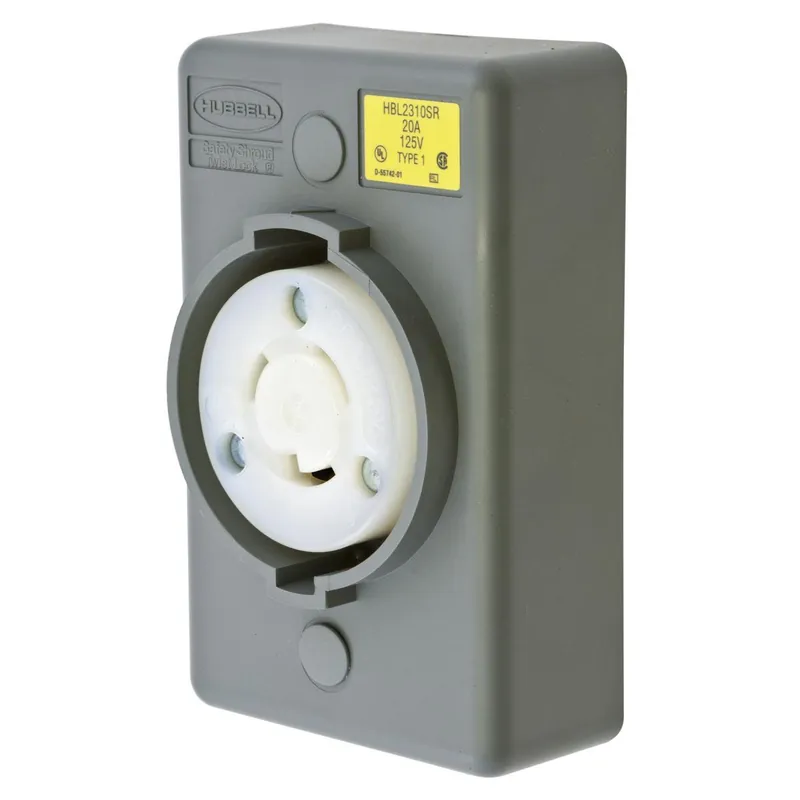 Wiring Device-Kellems HBL2310SR Grounding Heavy Duty Surface Mount Locking Receptacle
