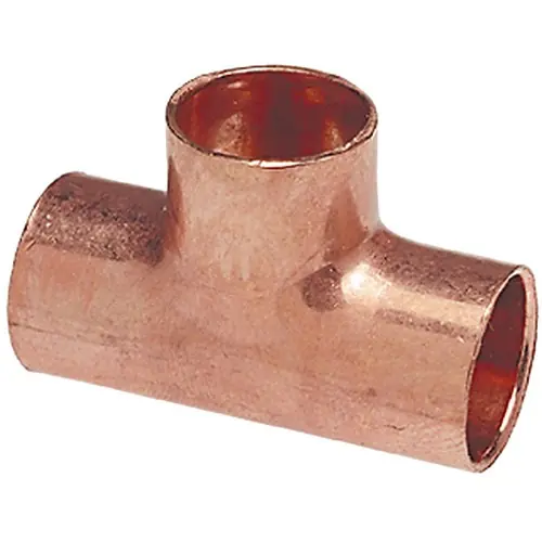 Elkhart Products CTHDF 1 inch x 1/2 inch x 3/4 inch Wrot Copper Tee, SWT x SWT x SWT