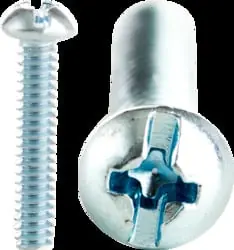 Cully 52232J 6-32 x 2 Machine Screws, Round Head, Combo Phillips/Slotted, Zinc Plated, Jar