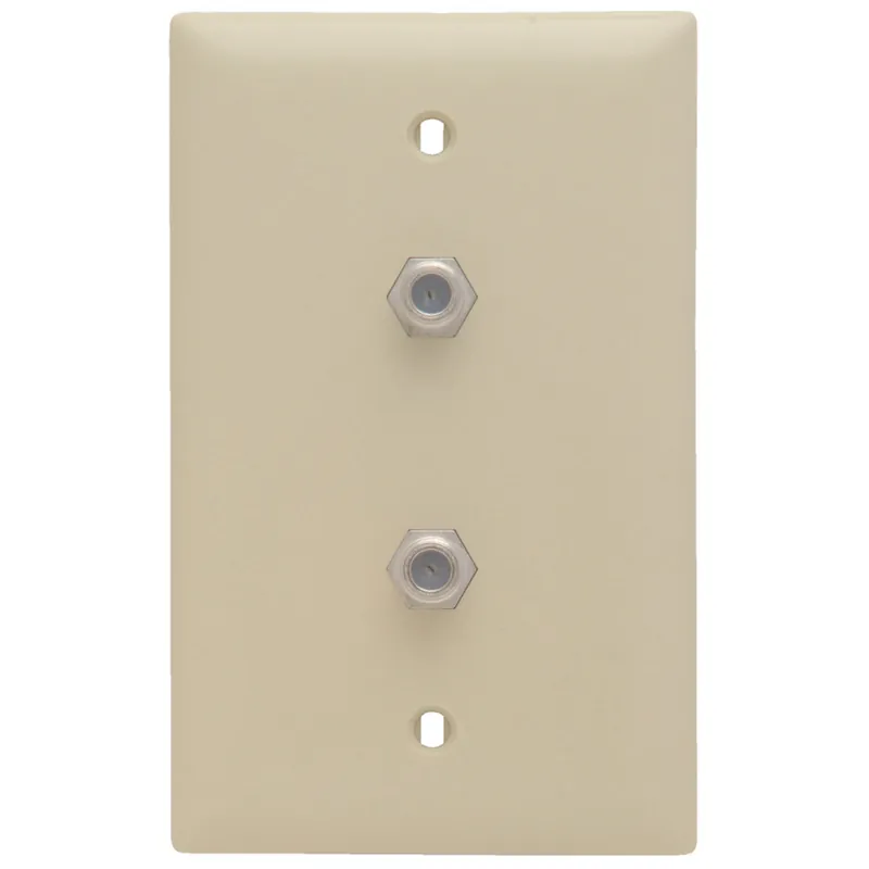 Legrand-On-Q TPCATV2-I Dual 1 GHz F-Coupler Wall Plate Ivory M10