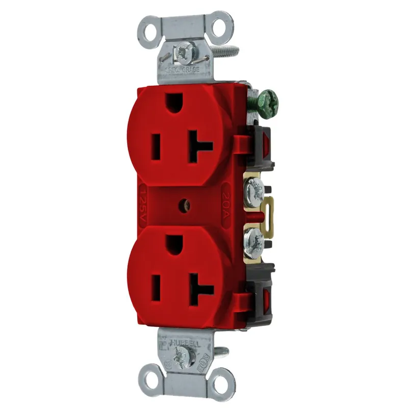 Wiring Device-Kellems BR20R 1-Phase Duplex Self-Grounding Standard Traditional Screw Mount