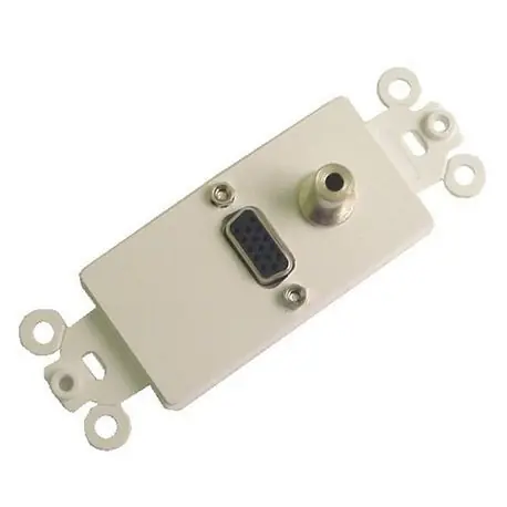 Calrad 28-161 Wall Plate, VGA, 1 Gangs, Screw Mount, Nickel Plated