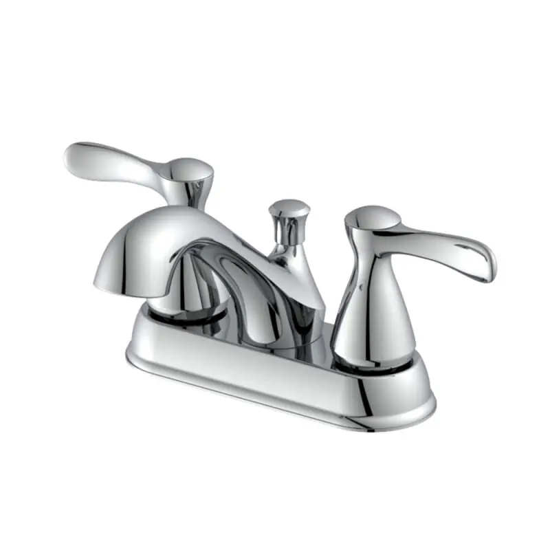 Mainline SA241-PUCP Mainline Solitea Polished Chrome 2 Hole 4 in Centerset Deck Mount Double Lever Handle Bathroom Faucet