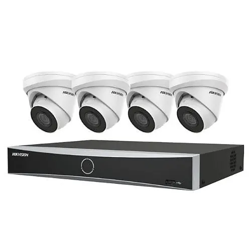 Hikvision EKI-K42T84A 4-Channel 8MP NVR with 2TB HDD and 4x 8MP Turret Cameras with 2.8 mm Lens Kit