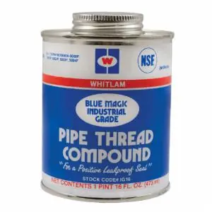 J C Whitlam BLMAIG8OZ Whitlam Blue Magic Soft Set Thread Sealant 1/2 pt Can Blue