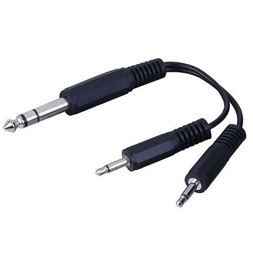 Vanco 110522 Audio Cable, Adapter 1/4 ST, Plug-2 3.5 mm M, 6