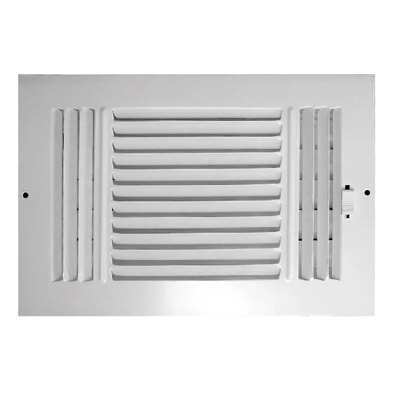 Metal-Fab CSCR1010W3 10 inch x 10 inch Steel Three Way Deflection Sidewall/Ceiling Register