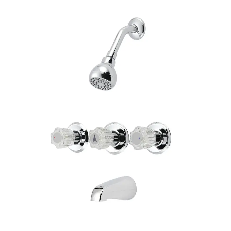 Mainline CH432175-CP Chelmsford Polished Chrome Triple Knob Handle Tub & Shower Trim Kit