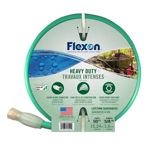 US Wire and Cable FXG5850 Flexon 5-Ply Reinforced Nylon Heavy-Duty Garden Hose 5/8 inch x 50 ft