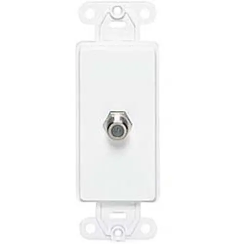 Leviton 40681-00W F-Connector Decora Style Nickel-Plated Single-Gang Antenna Wall Plate Insert