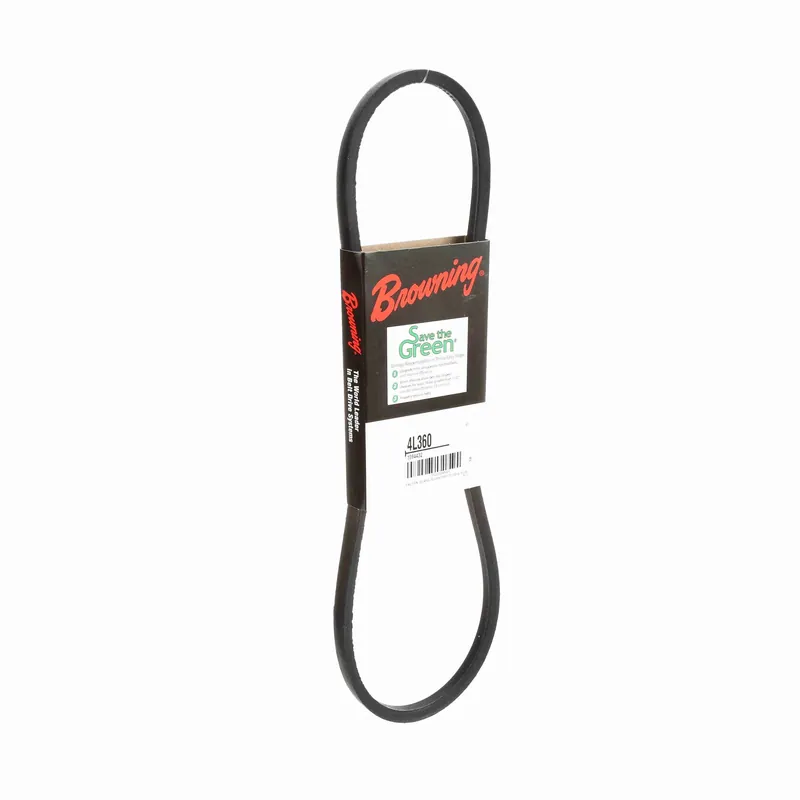 Browning 1094432 Non-Cogged Fractional Horsepower Belt, 4L Section, 1/2 in W Top, 36 in L Outside, 5/16 in THK, EPDM