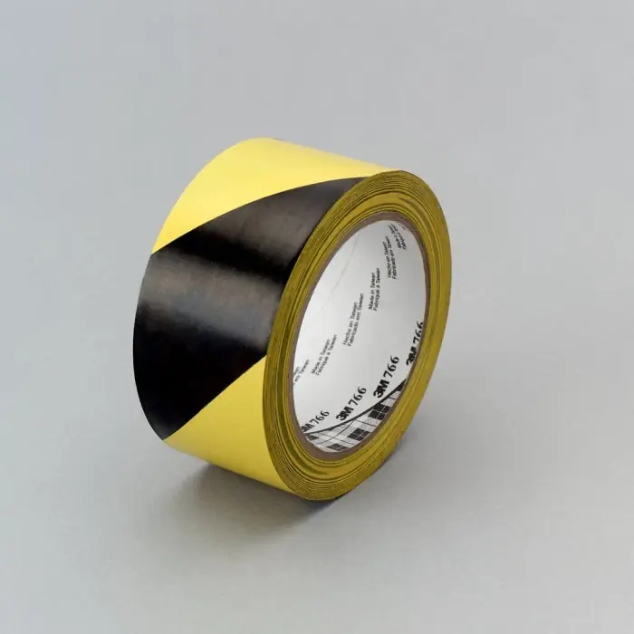 3M 766 Hazard Warning Tape 36 Yd 2 In Black/Yellow